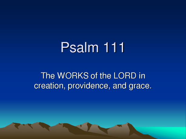 Psalm111